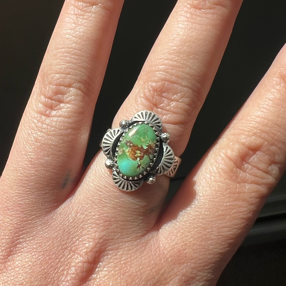 SOLD Turquoise 925 Silver Ring Adjustable